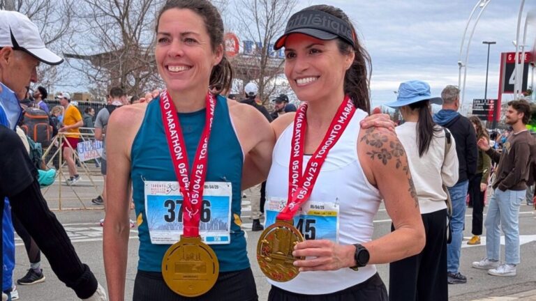 the 48-year-old made a powerful statement at the Toronto Marathon